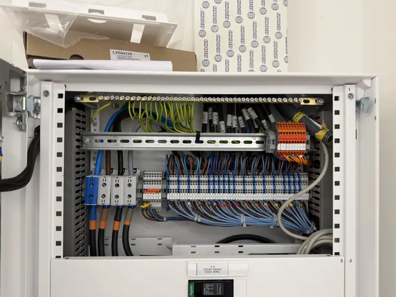 Tableau électrique câblé et repéré